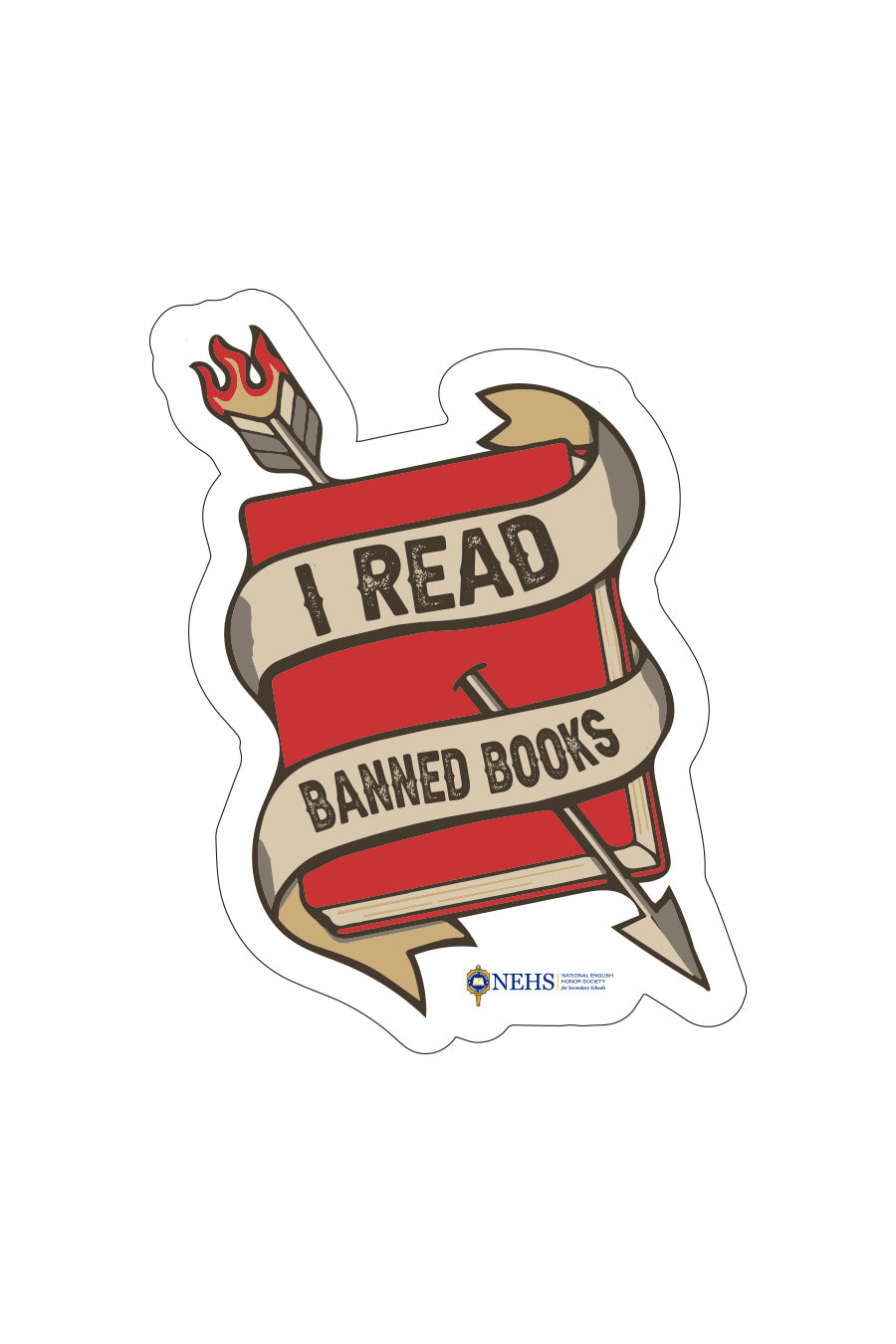 Banned Books Arrow Sticker